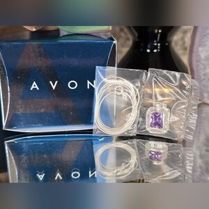 Vintage Avon Sterling Silver Amethyst color NWT Necklace